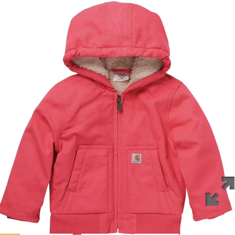Carhartt Girls'Canvas Insulated Hooded Active Jacket toddler 18 months